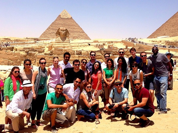 The inaugural class of Gabr Fellows traveling in Egypt