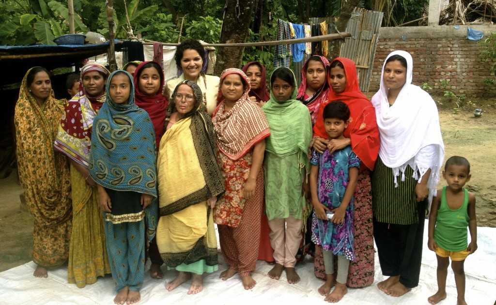 Roushani with women from a legal awareness class outside of Dhaka, Bangladesh