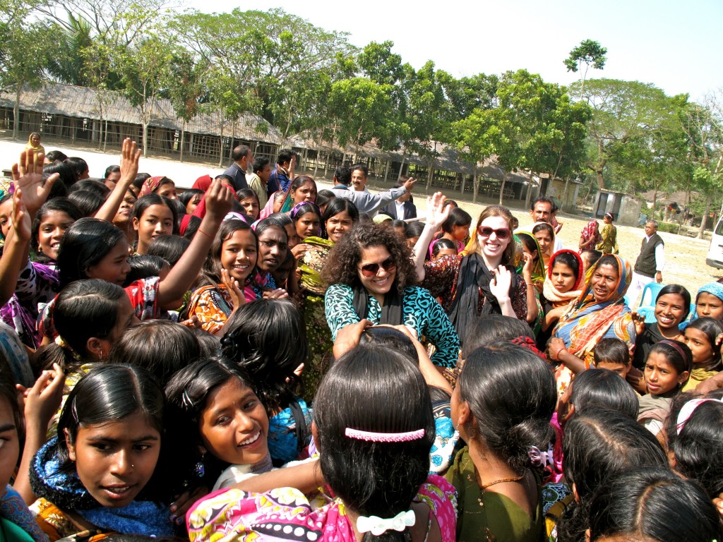 Dancing with students from the Girls Secondary School in Satkhira District, Bangladesh 