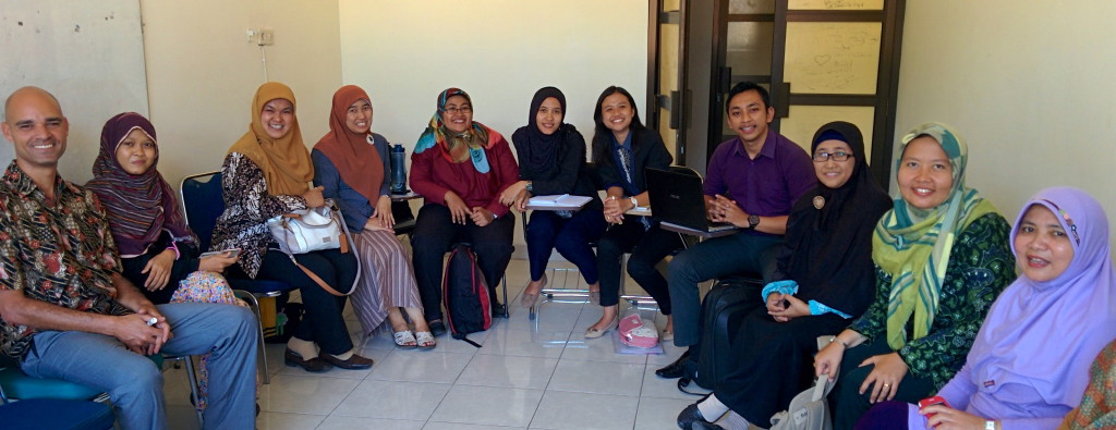 Fabio de Oliveira Coelho (far left) with his students in Indonesia