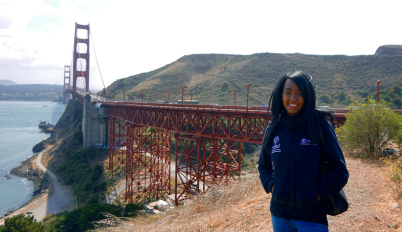 Amanda Gicharu-Kemoli at the Golden Gate Bridge