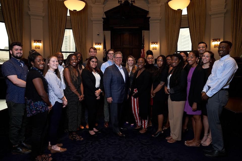 Greg Lawson (fourth from left) with other 2019 Urban Leaders Fellows at the Supreme Court of Lousiana