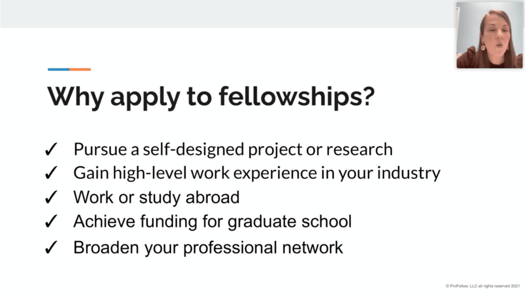 A slide from Dr. Vicki Johnson's presentation explaining why you should apply to fellowships