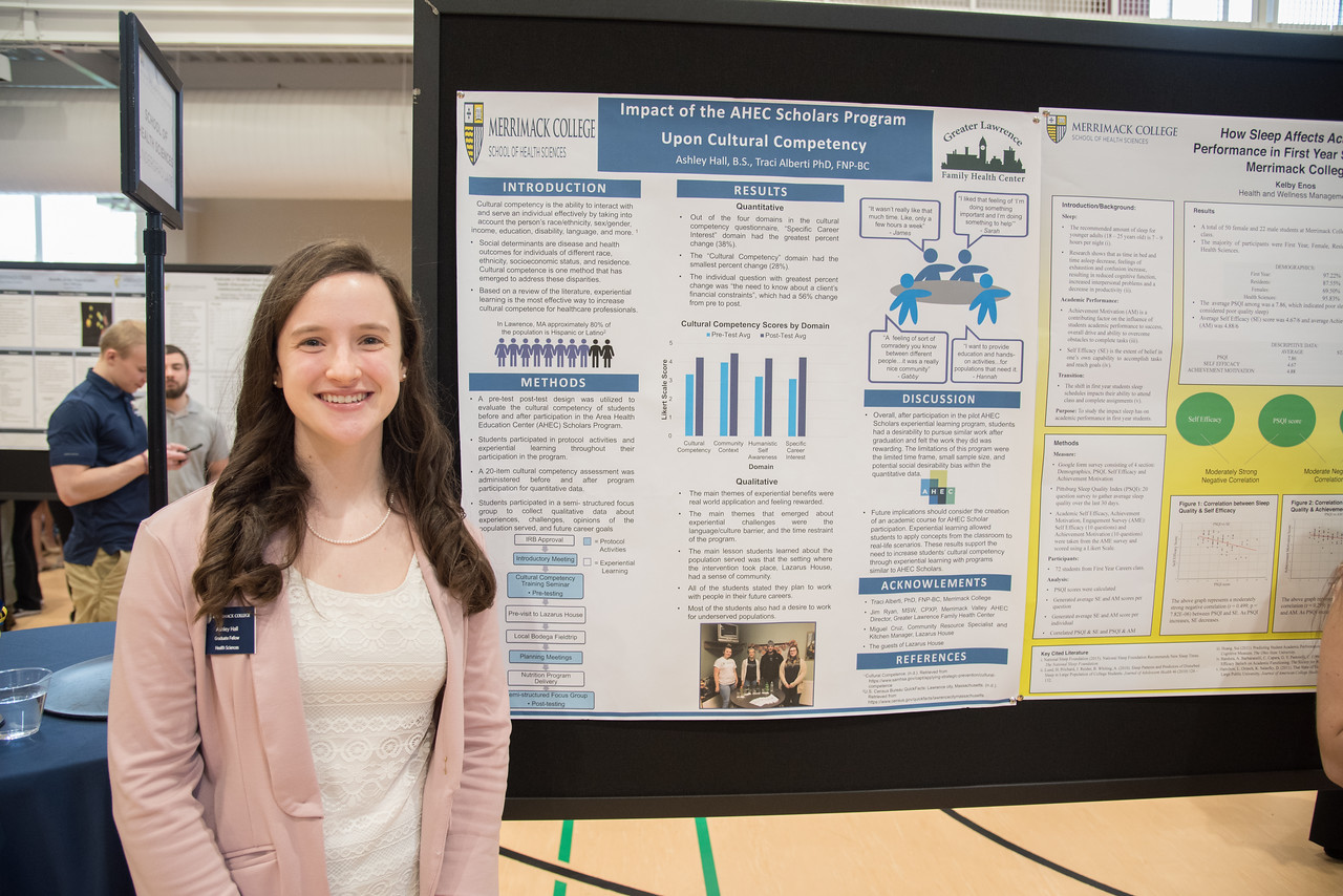 Ashley Hall standing in front of poster board