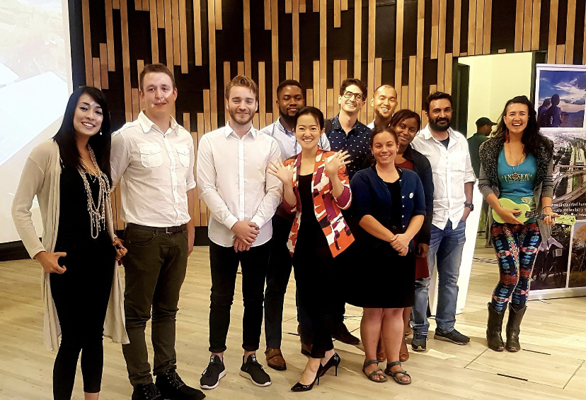 Juliana Gutiérrez standing with other Echoing Green fellows in a group photograph