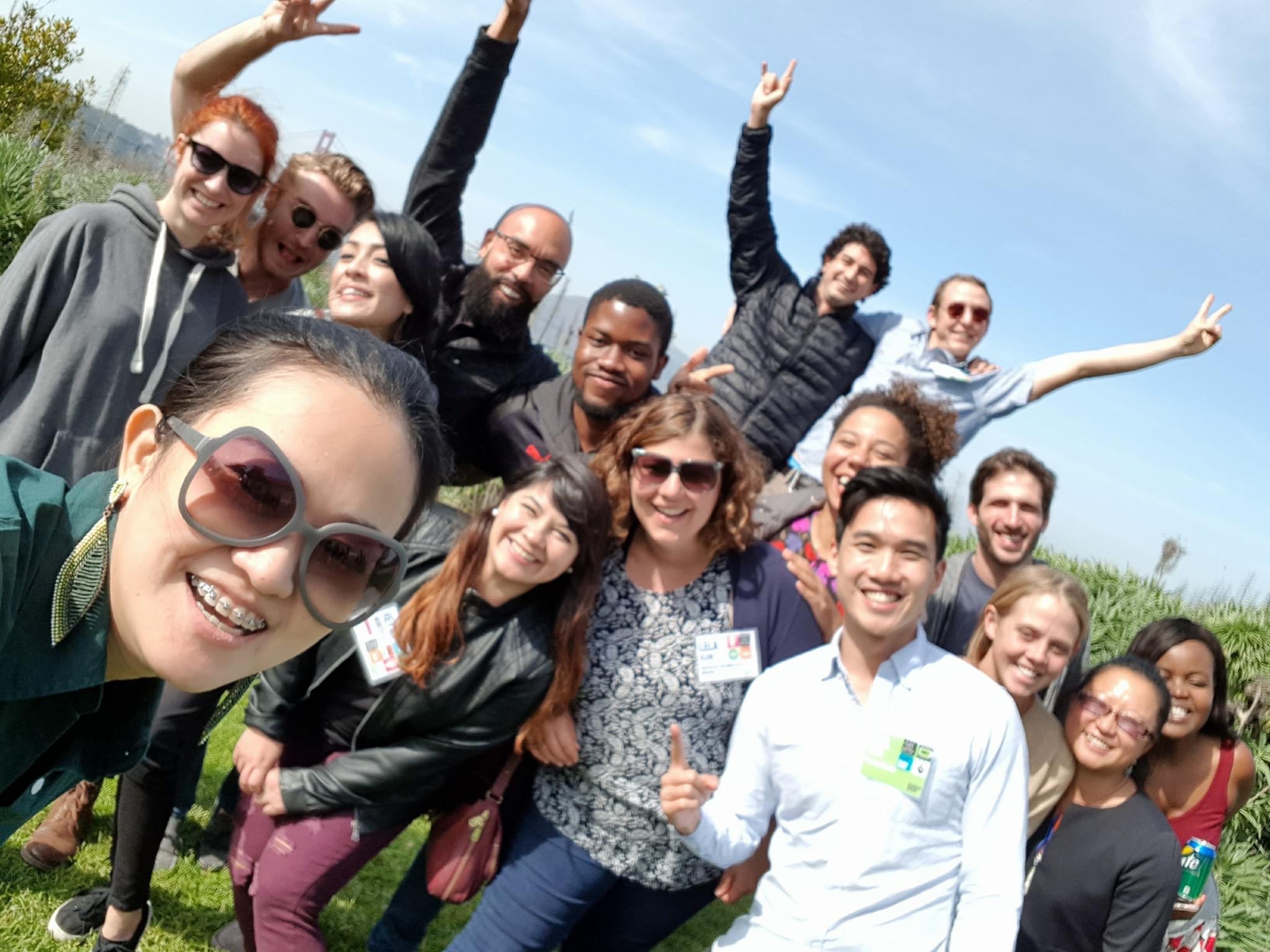 Juliana Gutierrez in selfie photograph with a group of Echoing Green fellows