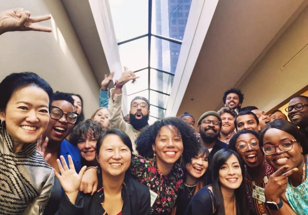 Juliana Gutiérrez (front right) with her cohort of Echoing Green fellows.