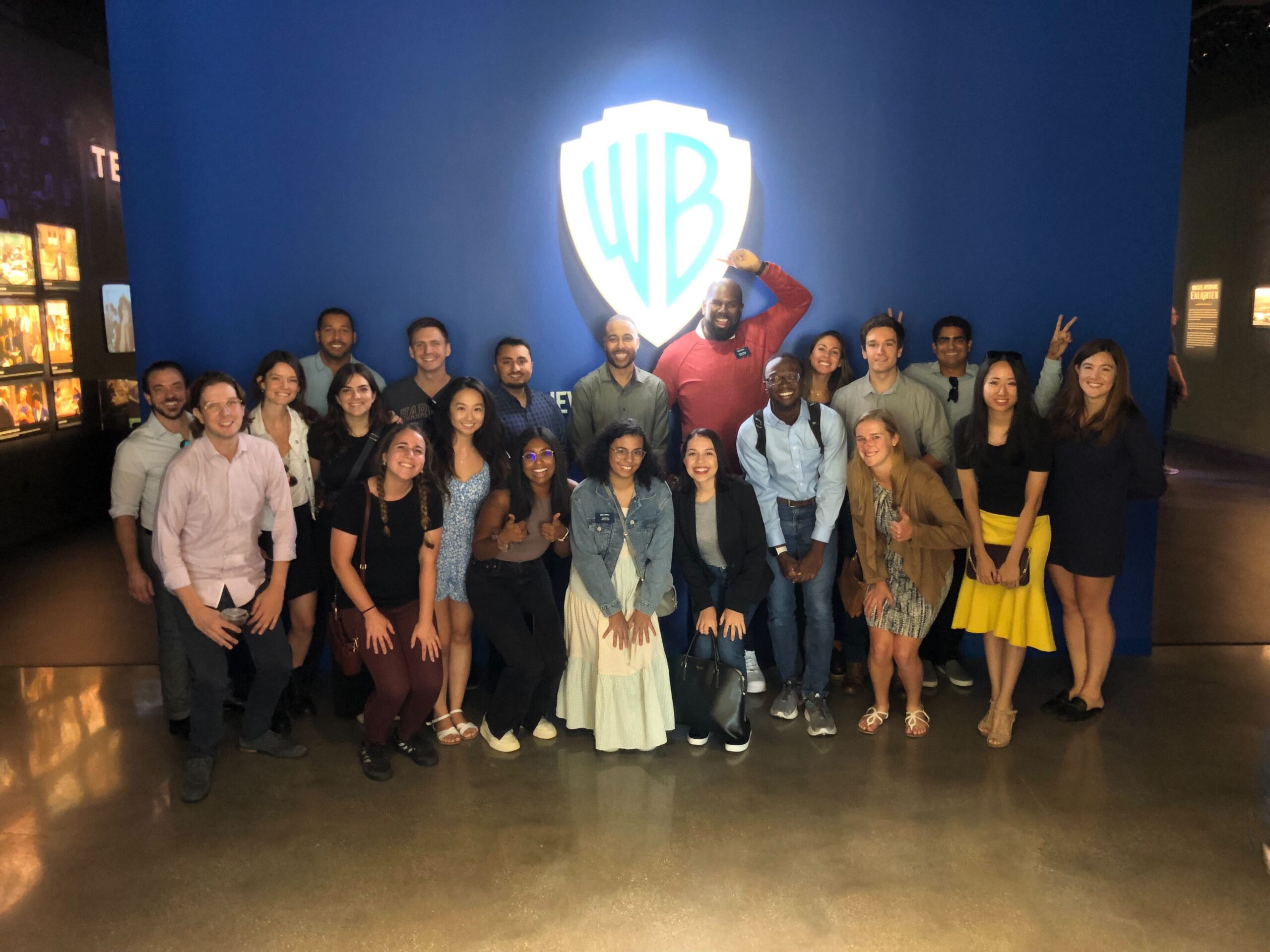 Consortium Fellow Ife Ibitayo in a group photo with other members of his large cohort during the Tour of Warner Brothers Studios.