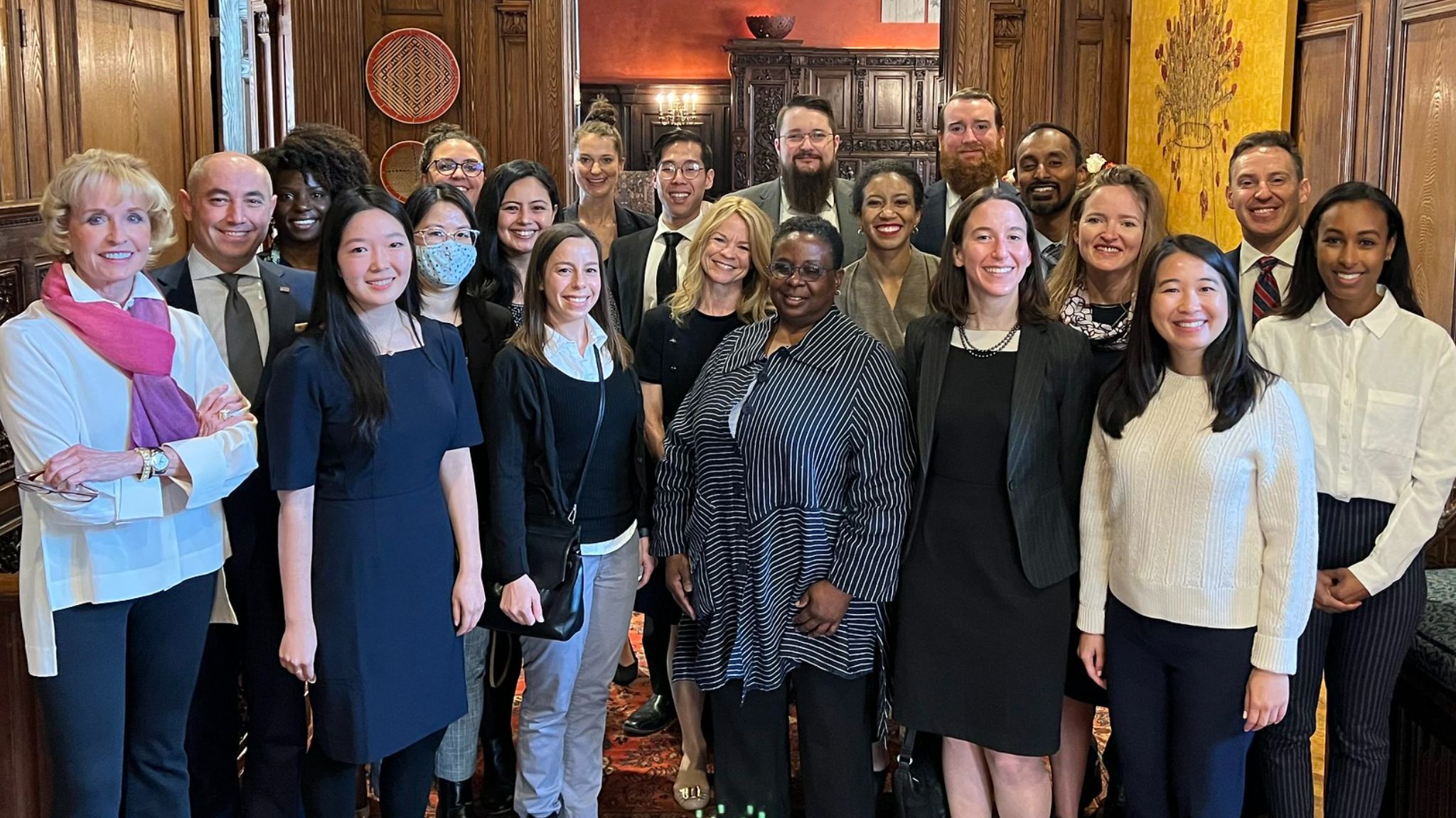 A group of Presidential Innovation Fellows gathered at the Colombian Embassy.