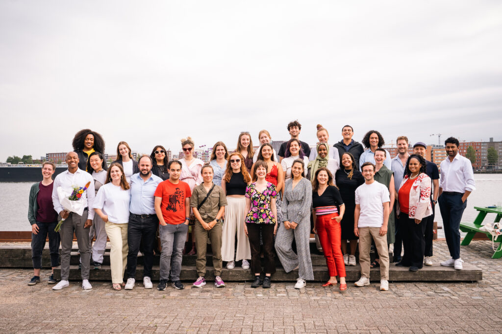 A photo from the closing ceremony of the Humanity in Action Fellowship held in Amsterdam in 2022.