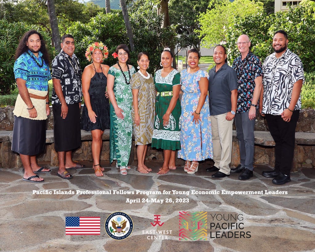 Natalia Fareti and the April 24-May 26, 2023 cohort of Fellows from the Professional Fellows Program for Young Economic Empowerment Leaders from Pacific Islands.