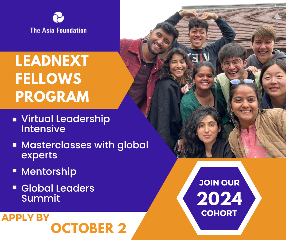 LeadNext Fellows Program: Virtual Leadership Intensive, Masterclasses with global experts, Mentorship, Global Leaders Summit. Apply by October 2, 2023