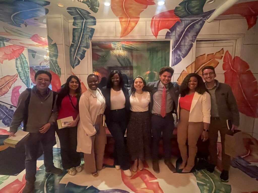 PPIA Junior Summer Institute Fellowship Program alumna Je'Mia Irving, pictured with other fellow PPIA Fellows after the 2023 the PPIA Chicago Alumni Mixer at the Carnivale Restaurant.