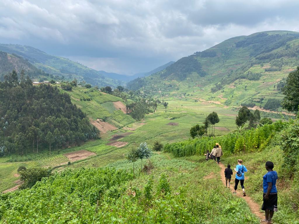 A picture of Lake Bunyonyi in Uganda.