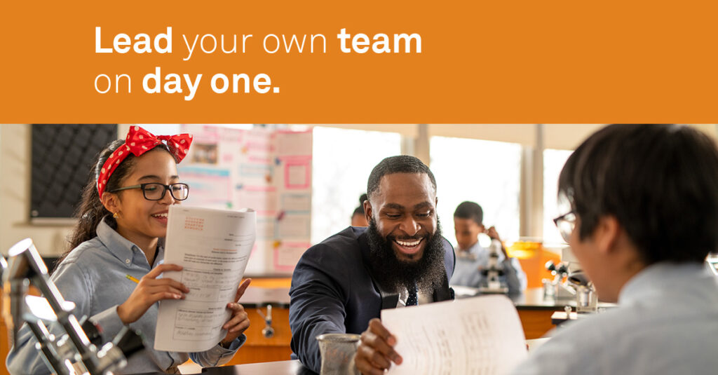 Lead your own team on day one at Success Academy.