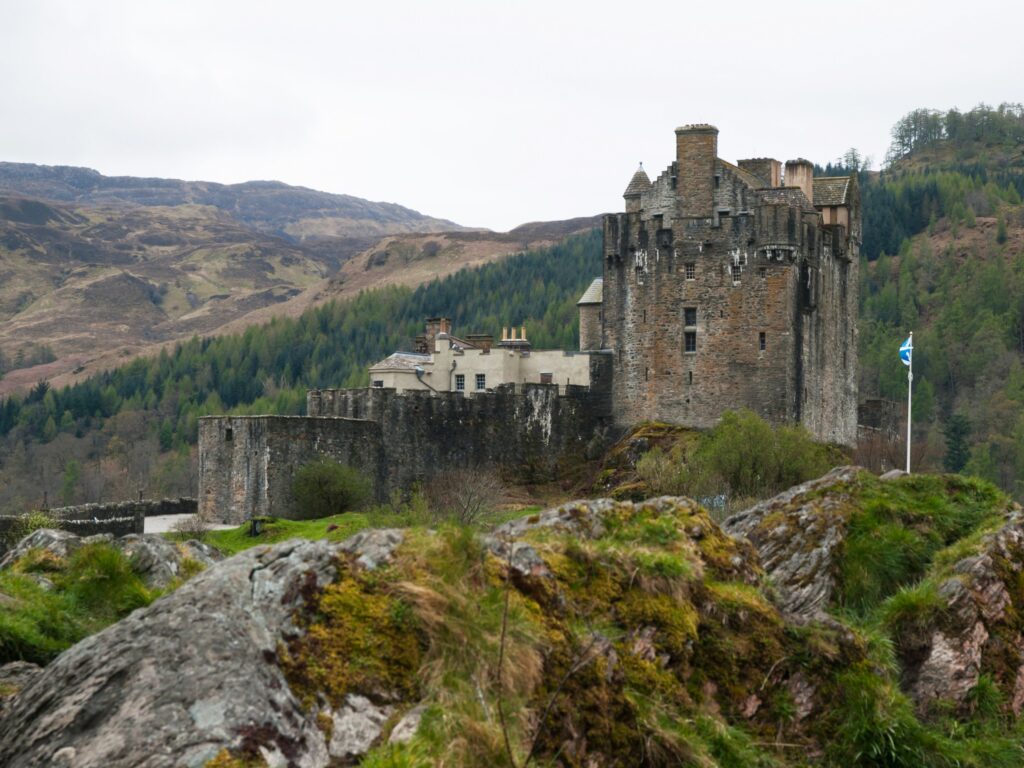 View of the Eilean Donan castle, a 13th Century Castle in the Highlands of Scotland.